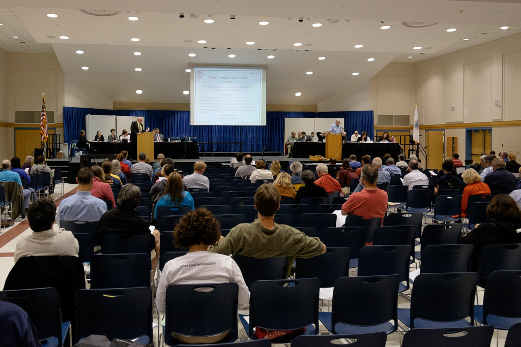 Residents gathered at a Vermont Town Meeting
