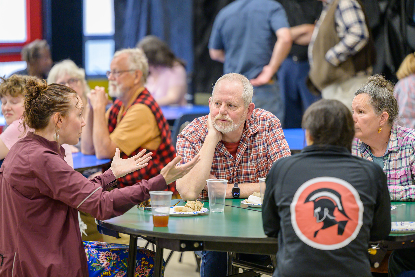 Students and community members at a school conversation in Vermont